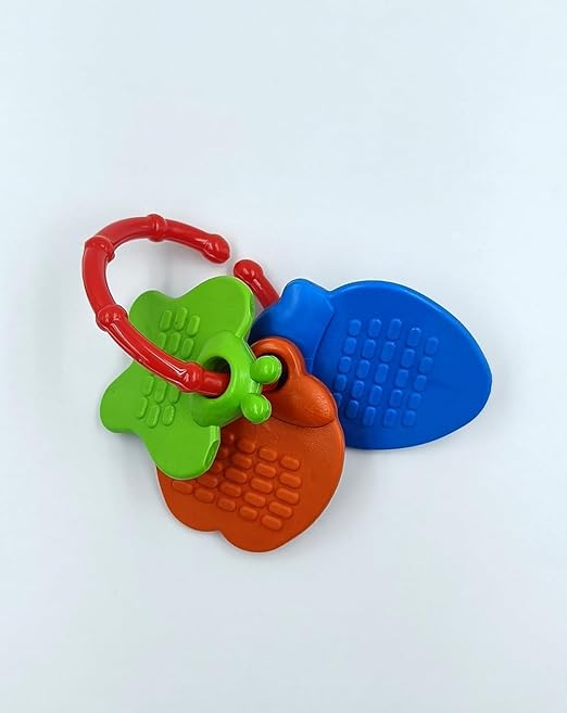 Colourful interlocking ring rattles
