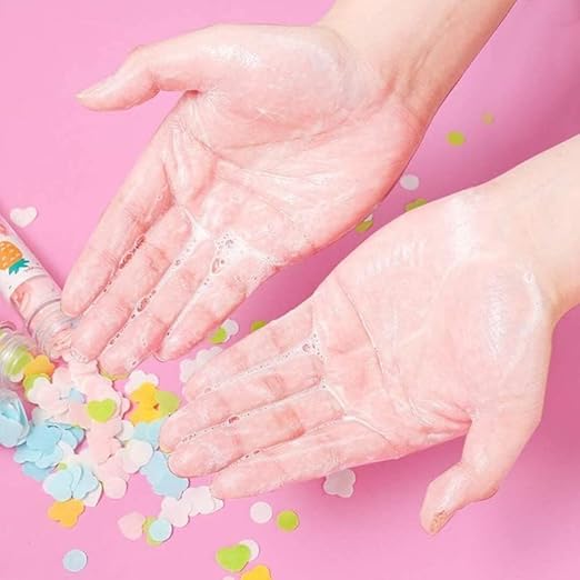 Soap paper sheets dissolving on hands with lather