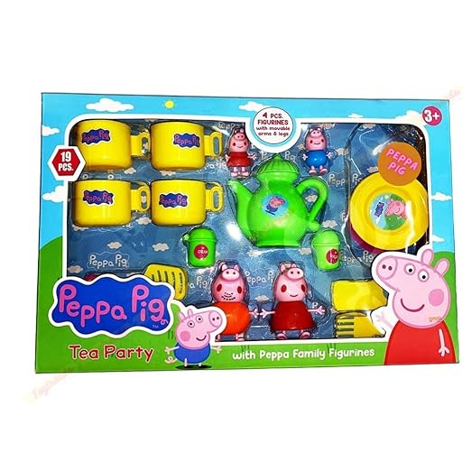 Peppa Pig Tea Party Set box packaging showing 19 pcs for age 3+
