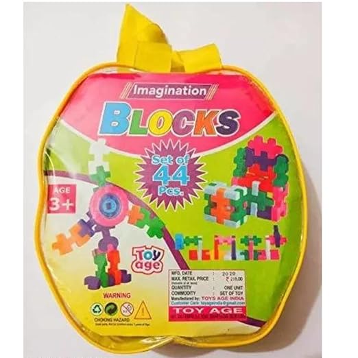 Imagination Blocks packaging showing Set of 44 Pcs by Toy Age